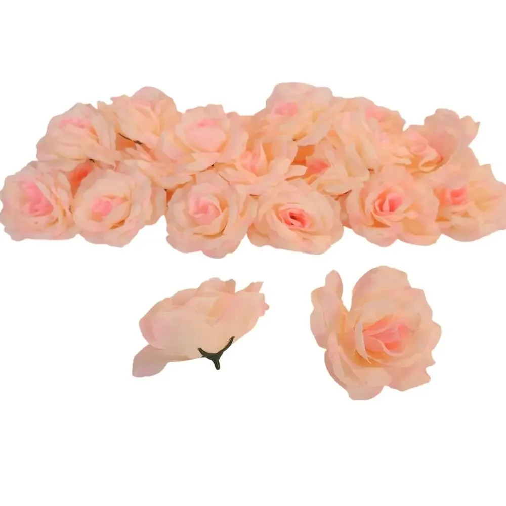 Blush Pink Silk Artificial Rose Heads Wedding Craft 4
